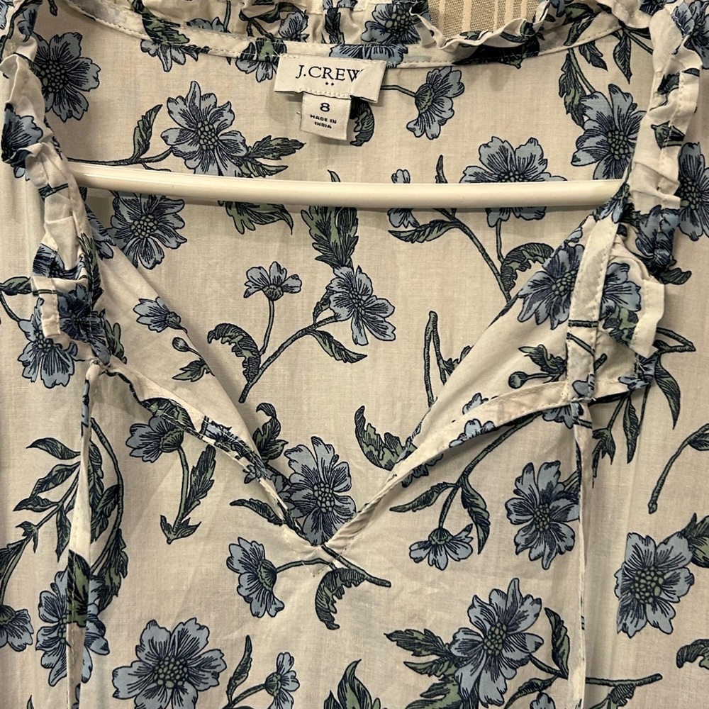 J. Crew Blue Floral Top